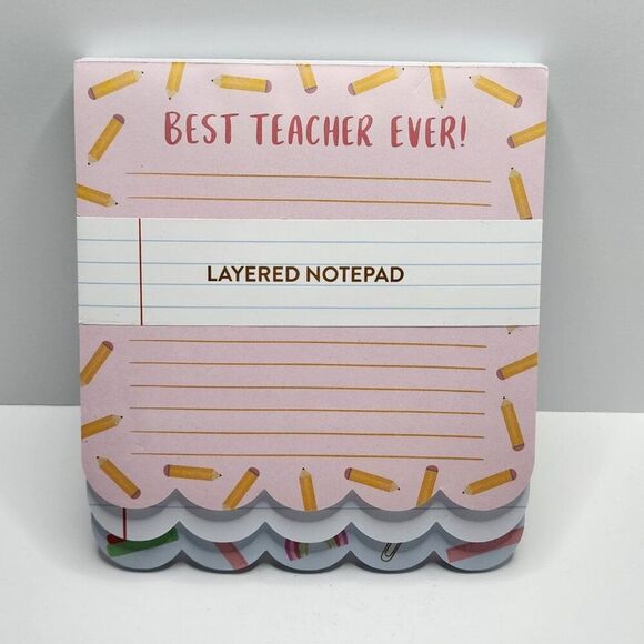 Office | Teacher Appreciation Gift Set Of 3 Note Pads Scalloped Lined ...